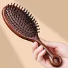 Brosses à cheveux Peigne en bois de santal naturel Massage du cuir chevelu Relax Airbag Brosse Tête Circulation sanguine Cheveux lisses Massage en bois antistatique 231218