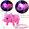 Baby Music Sound Toys Linea di trazione elettrica giocattolo animale Unicorno Cavallo Cervo maiale e cane Con musica leggera Fune da trazione ambulante Animale per Chi 231218