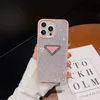 4Phone Case Luxury Glitter iPhone fodral för iPhone 15 15 Plus 14 Promax 13 Designer Bling Sparkling Rhinestone Diamond Jeweled 3D Crystal Triangle P Women Covers