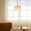 Pendant Lamps Round White Glass Lamp Dining Room Bar Hanglamp Drop Modern Lighting Fixtures Cord Adjustable E27 Bulb