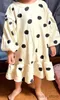 Mädchen Kleider Mädchen Kleid 2023 Herbst Neue Koreanische Mädchen Spleißen Plissee Kleid Polka Dot Gedruckt Baby Kinder Casual Kleidung