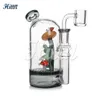 Bong per funghi 6 pollici Dab Rigs portatili Rana Percolatore per funghi Tubi dell'acqua in vetro per tamponare con Banger al quarzo da 14 mm Blu Verde Nero