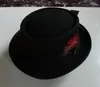 Berets B-8129 Woolowy kapelusz męski Męska moda Fedoras Woolen Cap Wide Brim Joker Mężczyźni i kobiety Double Black Bowtie Retro