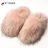 Pantoufles de luxe fausse fourrure fourrure chaussure raton laveur diapositives plat en peluche floue tongs hiver chaud moelleux pantoufle femme 231216