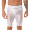 Vestidos masculino maiô de malha brilhante shorts de cor de banho esportiva de ginástica esportiva de ginástica de ginástica de ginásio