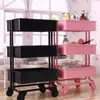 رفوف حاملي التخزين الرفوف المصغرة مع رف الكتب العجلات Dollhouse Dollhouse Furniture Furniture Attility Cart Model 231218