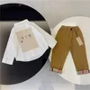 Baby T Shirt Set Kids Define Kid Designer Camiseta Pant Girl Boy Roupas Tops Luxo Verão Primavera Manga Longa Com Letras Turn-down Collar 90cm-150cm B02