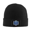 Berets Paramedic Star Of Life Cuff Beanie Knit Skull Cap For Women Men Six-pointed Warm Skullies Knitted Caps