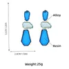 ダングルイヤリングキャンディーカラーロングステートメント幾何学樹脂石の女性ドロップイヤリングジュエリー