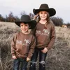 Pullover FOCUSNORM 0 4Y Herbst Kleinkind Baby Jungen Mädchen Western T Shirts Kuh Vieh Druck Langarm Sweatshirt Tops 231218