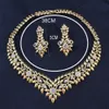 Bröllopsmycken uppsättningar Dubai Gold Color Halsbandörhängen Set för Women S Girl Gift 231216