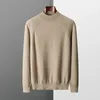 Herren-Kapuzenpullover, Sweatshirts, 100 % Ziegenkaschmir-Pullover, halbhoher Kragen, Herbst und Winter, langärmlig, gestrickt, vielseitiges Basic-Hemd 231218