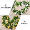 Dekorativa blommor konstgjorda Garland Green Hawaiian Leis Beach Party Decoration Summer Luau Flower