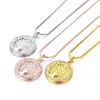 Nieuwe Mode Levensboom Ketting Kristal Ronde Kleine Hanger Ketting Rose Goud Zilver Kleuren Elegante Vrouwen Sieraden Geschenken Dropshi182s