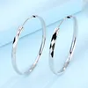 Hoop Earrings 925 Sterling Silver Charm Diameter 5CM Large Circle For Women Fashion Party Wedding Engagement Jewelry Gifts