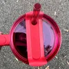 Bicchiere multiuso da 40 once con manico, tazza in acciaio inossidabile con coperchio e cannuccia - Tazza tumbler rossa