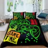 Ensembles de literie Mode Gamer housse de couette 2/3 pièces ensembles de literie roi reine taille unique enfants garçons filles jeu doux 2/3 pièces Polyester housse de couette 231218