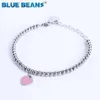 Stainless Steel Heart Bracelerbracelet for Women Bead Chain Love Pendant Gold Silver Color Brand Statement Jewelry Q0603190U