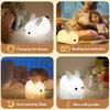 Lâmpadas de mesa luzes da noite quarto do bebê lâmpada de dormir rgb/branco cor dos desenhos animados animal regulável recarregável