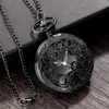 Pocket Watches Steampunk Copper Vintage Hollow Gear Quartz Watch Necklace Pendant Clock Chain Men Women with Gifts 231216