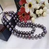 Nouveau Colliers de perles fines bijoux charmant 9-10mm collier de perles noires de Tahiti naturelles 20 pouces 204l