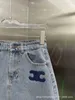 Saias Designer CE Verão Novo Contraste Lavagem Watermark Light A-Line Denim Meia Saia Mostra Pernas Finas e Longas LQAT