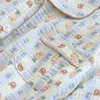 Kvinnors sömnkläder shorts pyjama set för sommar kortärmad cool känsla bomull blommig tvådelar pyjamas hemkläder