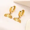 Brincos de grife da marca Carta da marca Ear Stud Face Aço inoxidável Gold Sier Brincha Mulheres Meninas Jóias Presente de Natal de Casamento