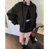 Damenjacken QWEEK Winter Schwarz Kurzer Bomber Frauen Koreanische Harajuku Kurz Gepolsterte Jacke Dicke Warme Übergroße Mäntel Vintage Oberbekleidung 231218