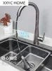 Rubinetti per lavandino del bagno Rubinetto della cucina Valvola miscelatrice per lavabo in acciaio inossidabile e acqua fredda per uso domestico 304 Tipo estraibile