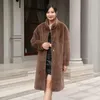 Women's Fur Snow Outerwear Coat Mink Luxury Women Autumn/Winter Selling Knee Length Long Jacket Standing Collar Clothes