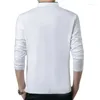 Men's Suits B137456 2023 Spring Mens Tshirt Long Sleeve Stand Basic Solid Blouse Tee Shirt Top Casual Cotton T-shirt Men
