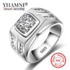 YHAMNI Original Solid 925 Silver Rings For Men Sona 1 Carat Diamant Engagement Rings Cubic Zirconia Wedding Rings Men Jewelry 04 D2933