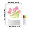 Luzes da noite Tulipa Lâmpada Flor Mesa Ajustável USB Tri Color Light para Meninas Sala de estar Quarto Decoração de Casa
