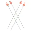 Trädgårdsdekorationer Flamingo Flower Arrangement Metal Stakes Patio Decor Decoration Artificial Yard Sign med pinnar Krukor