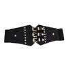 Bälten Luxury Metal Decor Corset Wide Girdle Pu Leather Slimming Body Midjeband Bälte för kvinnor Elastisk midja Ceinture Femme