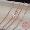 Pendant Necklaces HOYON Gold Chain for Men and Women 18K White gold Rose gold Color 32/28/24/22/18/16in Chopin Link S925 Sterling Silver NecklaceL231218