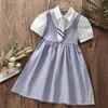 Girl's Dresses Kids Summer Clothes Preppy Dress for Girls Plaid Dress Prom School Uniform Outfits Children Teenagers Vestidos 4 6 8 10 12 Years