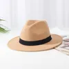 Berets French Women's Fedoras Wide Brim Flat Top Hat Panamanian Men's Jazz Winter Wool Wedding Felt