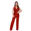 Elegant paljetterade sjöjungfru Mor till bruden Dres Hang Neck Jumpsuit Lång jumpsuits Sexig backl Party Aftonklänningar Formella glänsande applicerade bröllopsgäst