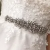 Bante da sposa per abiti da sposa Cinture da sposa Ribbon di cristallo di strass da ballo a mano Blush Blush Blush Silver Real Immagine