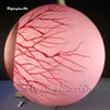 Artistic Hanging/Ground Large Reddened Inflatable Eyeball Balloon Air Blow Up Printed Sphere With LED Light For Stage Decoration