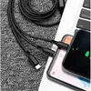 1.2m USB -typ C -kabel för telefon 14 13 12 11 Pro 3in1 Micro USB -laddningskabel för Huawei Samsung med paket