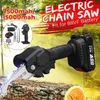 88V Elektrikli Mini Zincir Testereleri Budama Chainsaw Hordess Bahçe Ağacı Günlük Kesme Testere Lityum Pil ile Ahşap Kesme 2110276o