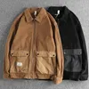 Men's Jackets Autumn American Retro Corduroy Cargo Jacket Fashion Cotton Washed Old Multi Pocket Loose Casual Cardigan Coat