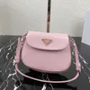 2024 New Designer shoulder Simple classical Cleo curved glossy plain grain cowhide single crossbody underarm carrying stick womens bag