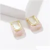 Charm Resin Acrylic Square Gold Charms Earrings For Woman Fashion Korean Exaggeration Big Jewelry Gift Drop Delivery Jewelry Earrings Dh3Ox