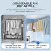 Shower Curtains Clothing Rod Curtain Retractable Adjustable Carbon Steel No Punching Required Simple Bedroom Bathroom Wardrobe