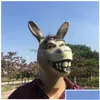 Party Masks Funny Adt Py Donkey Horse Head Mask Latex Halloween Animal Cosplay Zoo Props Festival Costume Ball Y200103 Drop Delivery Dhm5J