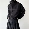 Trench da uomo Uomo Autunno Stile giapponese Irregolare Scuro Felpa a collo alto Eversion Allentato Casual Semplice Hip Hop americano